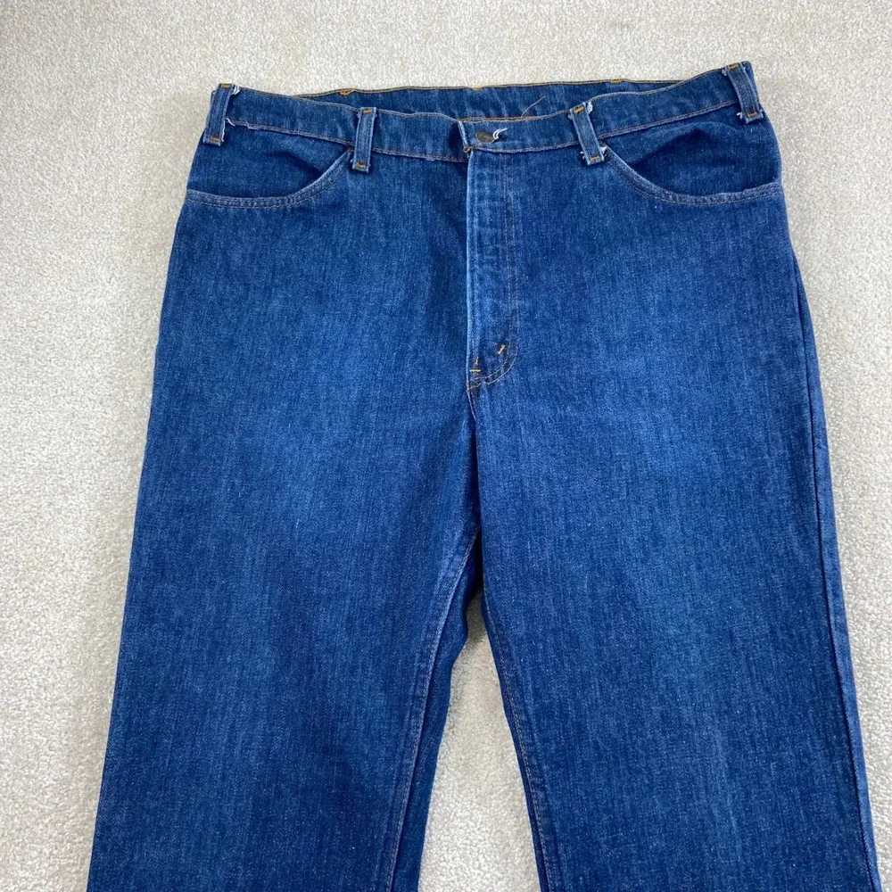 Vintage 70's Levis 646 Jeans Mens 38x32 Blue Orange Tab Bell Bottom Flare Denim
